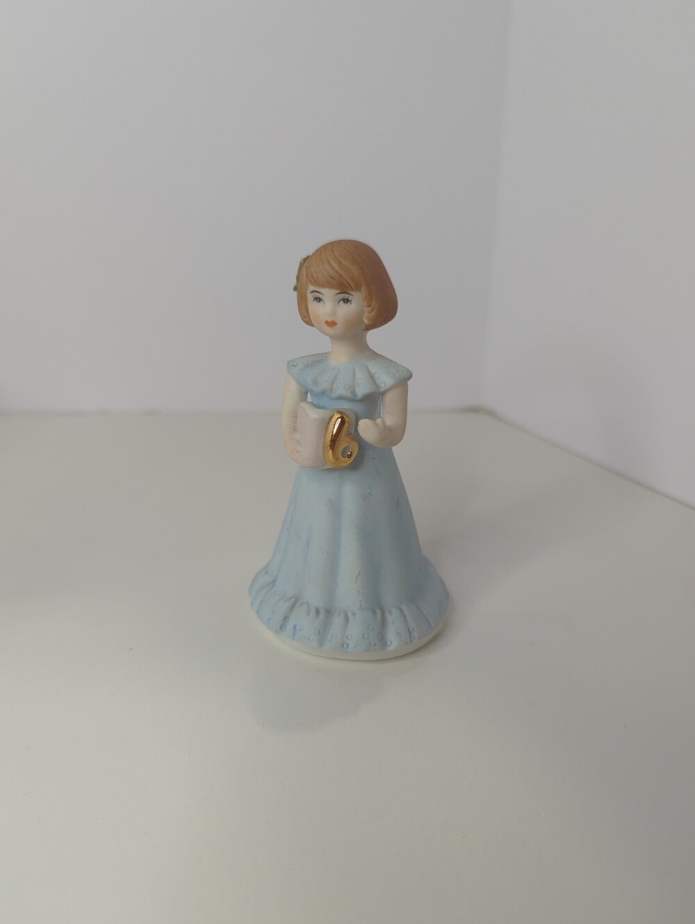 1982 Enesco Growing Up Birthday Girls Vintage Figurine Age 6 Brunette
